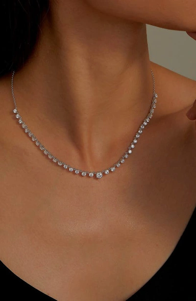 Lafonn Simulated Diamond Tennis Necklace In White