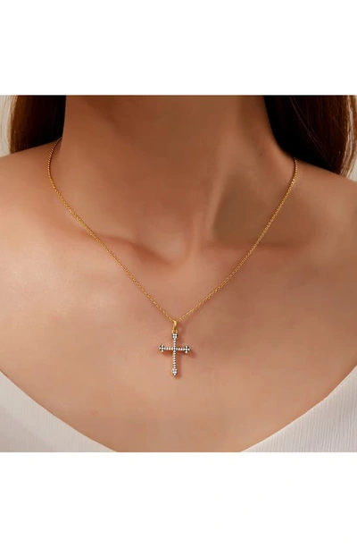 Lafonn Pavé Simulated Diamond Cross Pendant Necklace In White