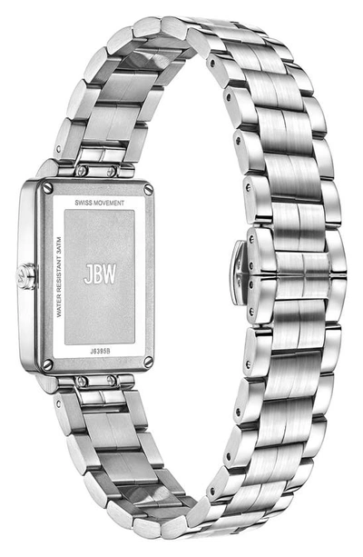 Jbw Mink Petite Lab Created Diamond Bracelet Watch, 23mm X 8mm In Silver