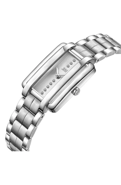 Jbw Mink Petite Lab Created Diamond Bracelet Watch, 23mm X 8mm In Silver