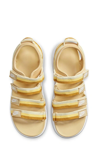 Shop Nike Icon Classic Platform Sandal In Sesame/ White/ Chutney/ Topaz