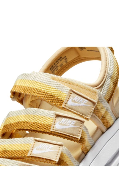 Shop Nike Icon Classic Platform Sandal In Sesame/ White/ Chutney/ Topaz