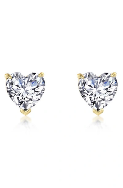 Shop Lafonn Simulated Diamond Heart Stud Earrings In White