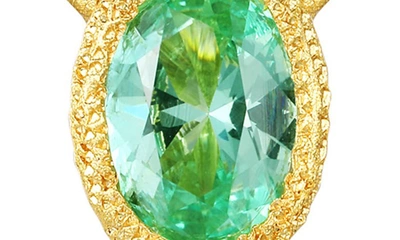 Lafonn Oval Created Sapphire Pendant Necklace In Green