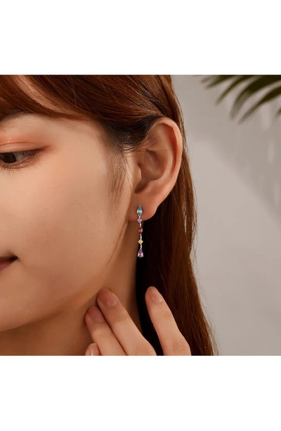 Lafonn Fancy Created Sapphire Drop Earrings In Assorted