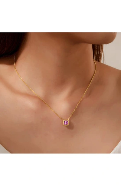 Shop Lafonn Lab Created Sapphire Pendant Necklace In Purple