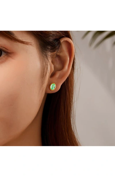 Lafonn Lab Grown Green Sapphire Stud Earrings In Green