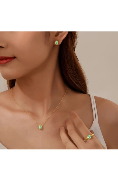 Lafonn Lab Grown Green Sapphire Stud Earrings In Green