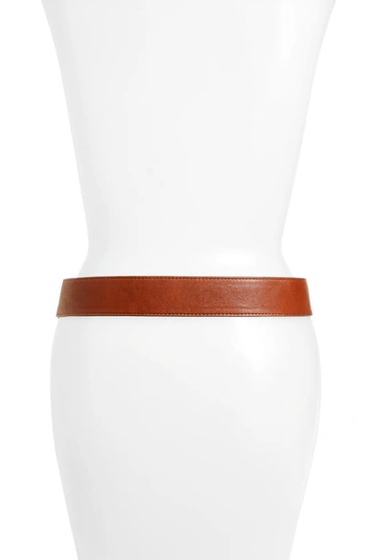 Raina Eagle Leather Belt In Cognac