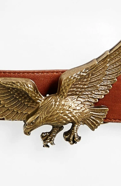 Raina Eagle Leather Belt In Cognac