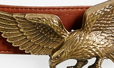 Shop Raina Eagle Leather Belt In Cognac