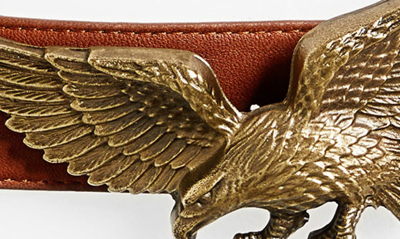 Raina Eagle Leather Belt In Cognac