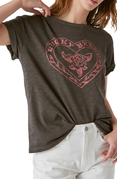 Lucky Brand Women's Heart Boyfriend T-Shirt