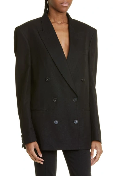 Shop Stella Mccartney Oversize Double Breasted Jacket In Black