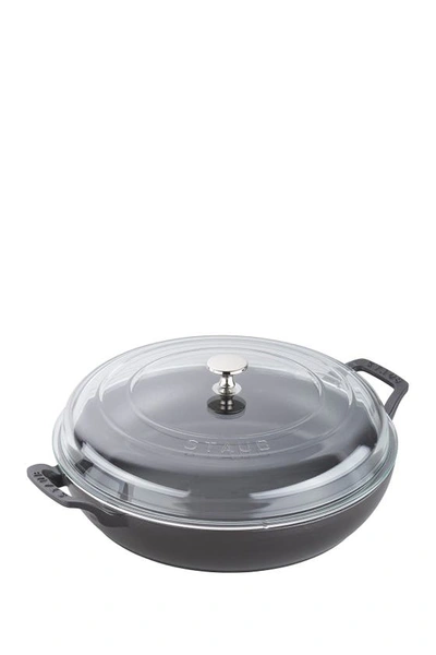 Staub 3.5-quart Braiser With Glass Lid In Matte Black