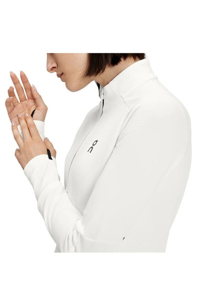 Shop On Climate Knit Quarter-zip Running Top In Undyed White