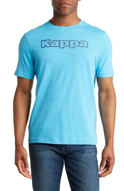 Shop Kappa Logo Solo Cotton Graphic Tee In Azure