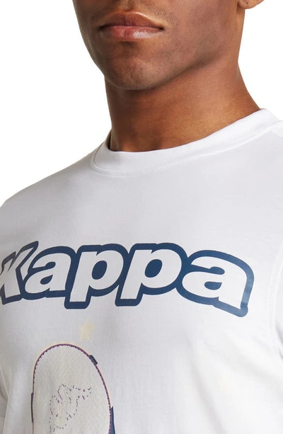 Shop Kappa Logo Print Cotton Graphic Tee In Bright White