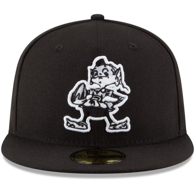 Shop New Era Black Cleveland Browns B-dub 59fifty Fitted Hat