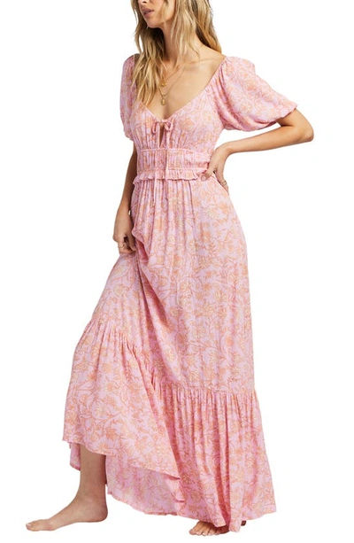 Shop Billabong Sweet On You Floral Maxi Dress In Pink Trails