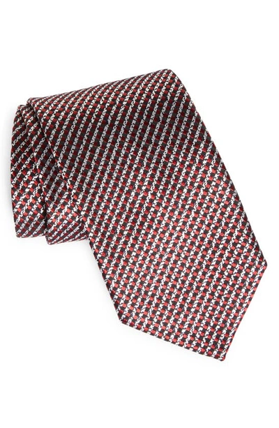 Shop Zegna Ties Paglie Stripe Jacquard Silk Tie In Red