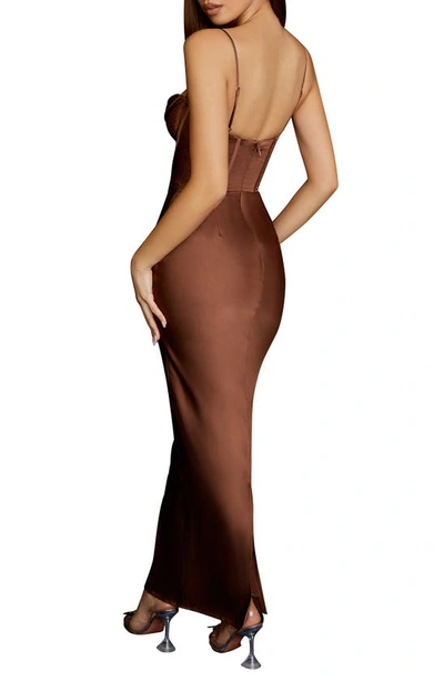House Of Cb Charmaine Corset Dress In Chocolate