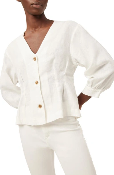 Shop Dl1961 Audrey Linen Button-up Blouse In White Linen