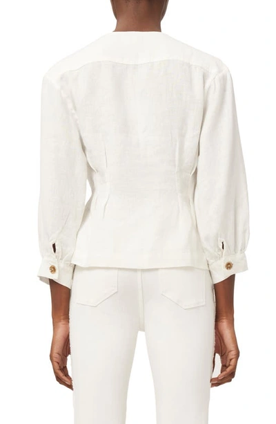 Shop Dl1961 Audrey Linen Button-up Blouse In White Linen