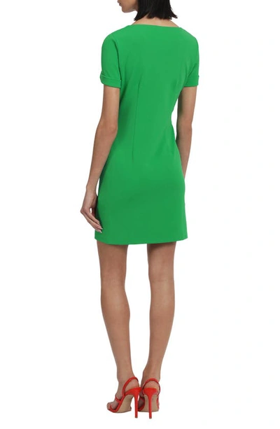 Shop Donna Morgan For Maggy Diagnoal Zip Sheath Minidress In Bright Green