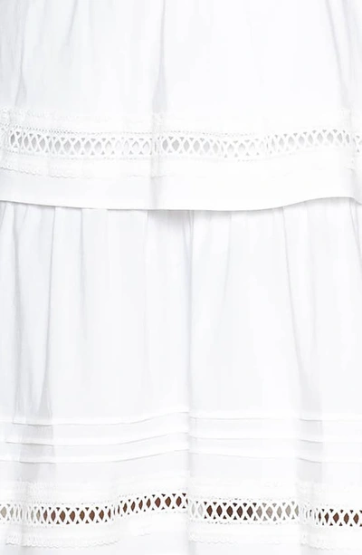 Shop Buxom Couture Tiered Ruffle Lace Trim Minidress In White