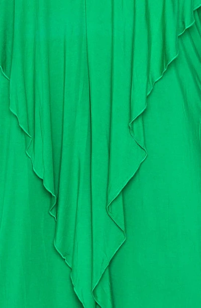 Shop Buxom Couture Cascade Ruffle Racerback Maxi Dress In Green