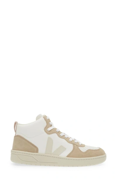 Shop Veja V-15 High Top Sneaker In Extra-white Pierre Sahara