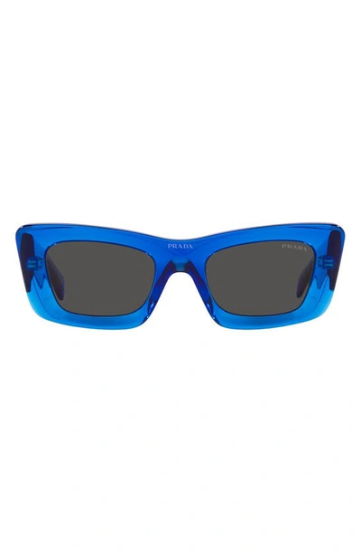 Shop Prada 50mm Square Sunglasses In Blue