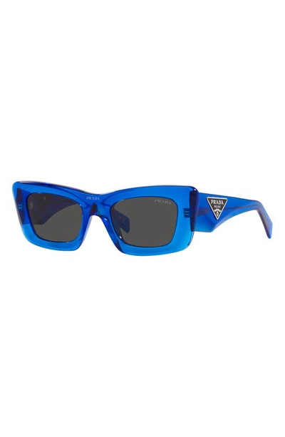 Shop Prada 50mm Square Sunglasses In Blue