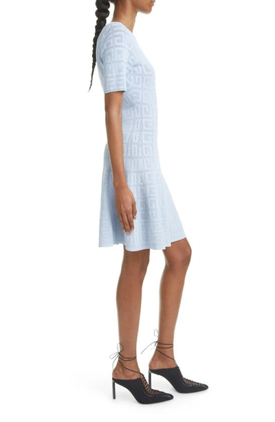 Shop Givenchy 4g Logo Knit Minidress In 453-baby Blue