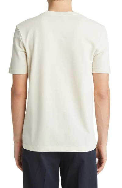 Hugo Boss Tiburt Regular Fit Textured Short Sleeve Tee In Open White