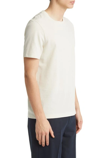 Hugo Boss Tiburt Regular Fit Textured Short Sleeve Tee In Open White
