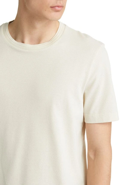 Hugo Boss Tiburt Regular Fit Textured Short Sleeve Tee In Open White