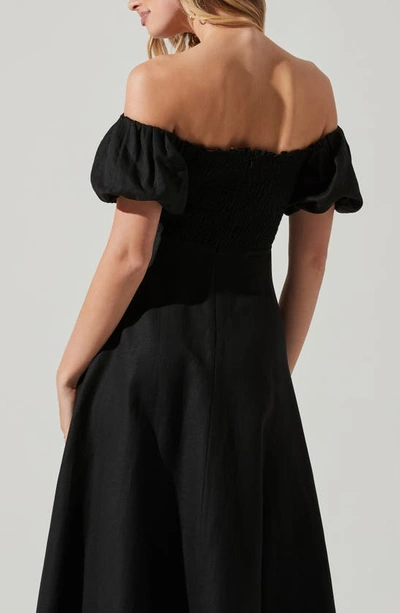 Shop Astr The Label Off The Shoulder A-line Dress In Black