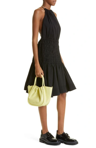 Shop Proenza Schouler Small Ruched Leather Crossbody Tote In 740 Lemongrass