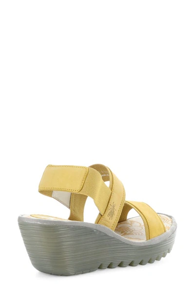 Fly London Yaco Platform Wedge Sandal In Bumblebee Cupido
