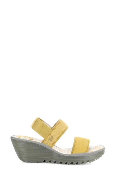 Fly London Yaco Platform Wedge Sandal In Bumblebee Cupido