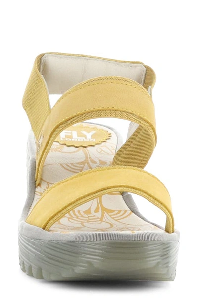 Fly London Yaco Platform Wedge Sandal In Bumblebee Cupido