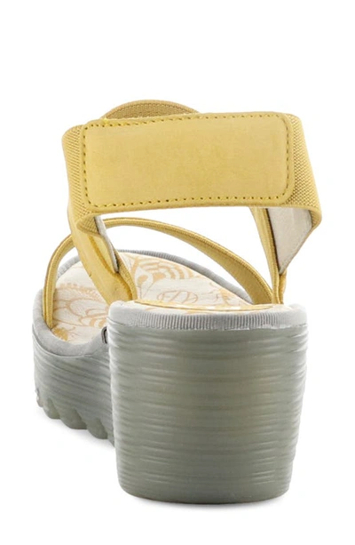 Fly London Yaco Platform Wedge Sandal In Bumblebee Cupido