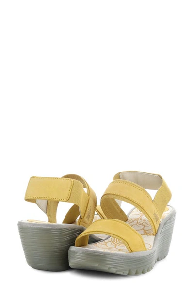 Fly London Yaco Platform Wedge Sandal In Bumblebee Cupido