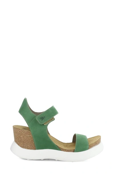 Shop Fly London Gogo Platform Wedge Sandal In Lime Green Cupid