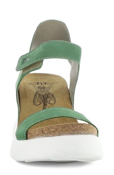 Shop Fly London Gogo Platform Wedge Sandal In Lime Green Cupid