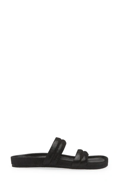 Chocolat Blu Davi Slide Sandal In Black Shimmer