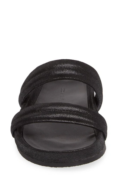 Chocolat Blu Davi Slide Sandal In Black Shimmer