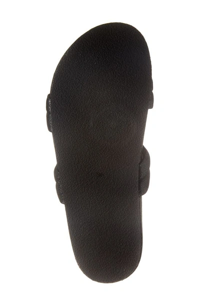 Chocolat Blu Davi Slide Sandal In Black Shimmer